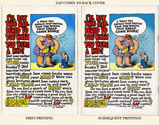 Zap Comix #1 Back Cover Comparison